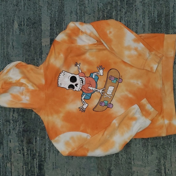 The Simpsons Tie-Dye Hoodie - Bart Simpson & Otto Design, Men's Pullover Sweatshirt - View #10